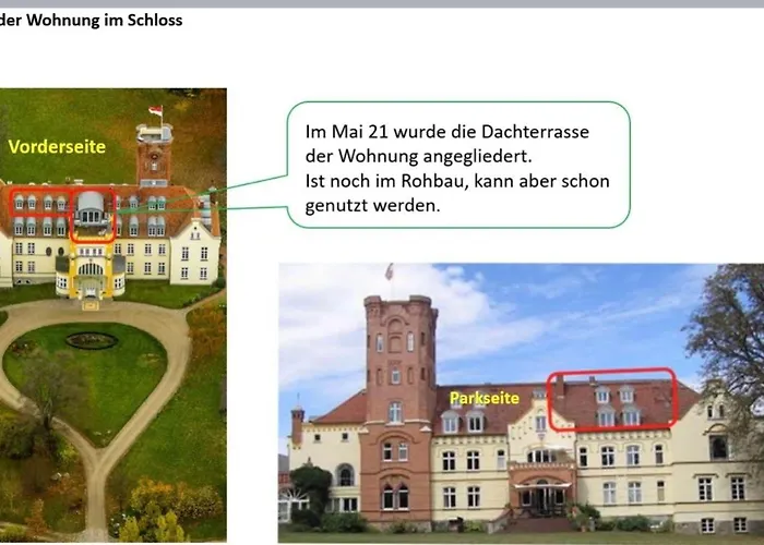 Ruhig & Idyllisch - Schloss - Maisonette-apartment Ulrichshusen Mit Dachterrrasse, Mecklenburger Seenplatte Mit Dachterrasse, Naehe Ostsee *